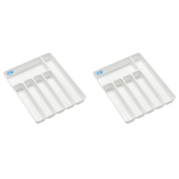 2PK Madesmart Basic 6 Compartment Cutlery Tray 38x33cm White