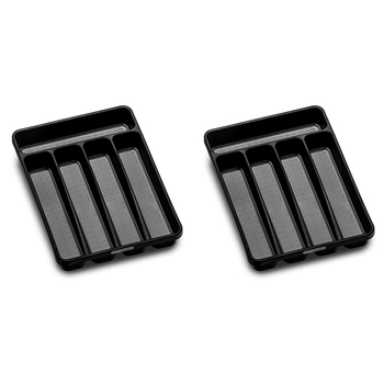 2PK Madesmart Mini 5 Compartment Cutlery Tray 32x5cm BLK