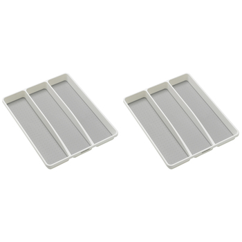 2PK Madesmart Utensil Tray Kitchen Organiser Rectangle 41x33cm White