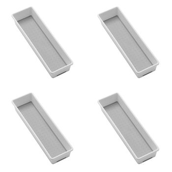 4PK Madesmart Narrow Bin Organiser 32x10cm Rectangle White
