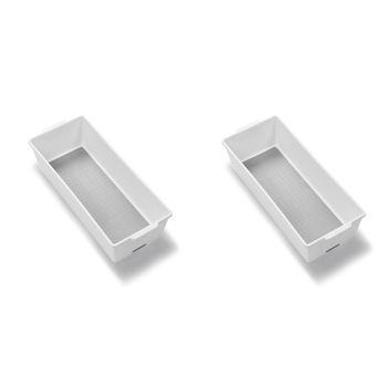 2PK Madesmart Large Deep Bin Kitchen Organiser Rectangle 42x17cm White