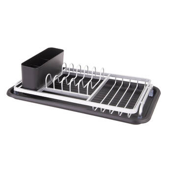 D.line Aluminium Compact Dish Rack w/ Draining Board Drying Organiser