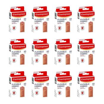 12x 40pc Elastoplast Flexible Fabric Strips Bandage Breathable Water Resistant
