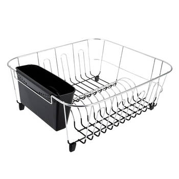 D.line Chrome/PVC Small Dish Drainer w/ Caddy 36.5x32.3cm - Black