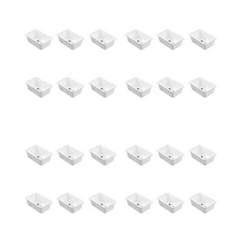 24PK Boxsweden Adjustable Drawer Tote Organiser Sleek Tray 18-29x12x7cm White