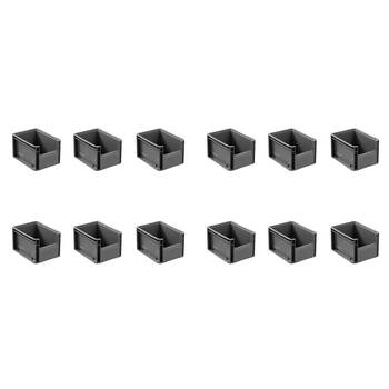 12PK Boxsweden Heavy Duty Stackable Tray Sleek Organiser 20x15x12cm Assorted
