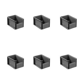6PK Boxsweden Heavy Duty Stackable Tray Sleek Organiser 20x15x12cm Assorted