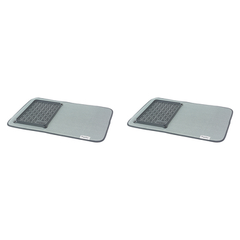 2PK Polder Microfibre Mat w/ Detachable Glass Tray 56x38cm - Grey