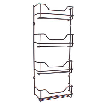 Entrée 4-Tier Wall Mount Spice 16 Bottle Rack Organiser - Black