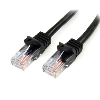 Star Tech 2m Cat 5e Black Snagless Ethernet Patch Cable