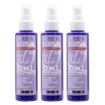 3PK Loreal Paris 10in1 All For Blonde Leave In Hair Spray 150ml Bleach Rescue