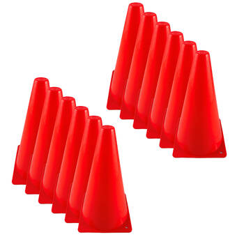 12PK Regent All School Sports Solid Field Marking Training Cone 22cm Red