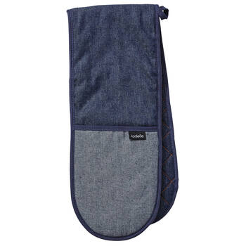 Ladelle Double Oven Mitt Kitchen Cooking 17x89cm - Denim Blue