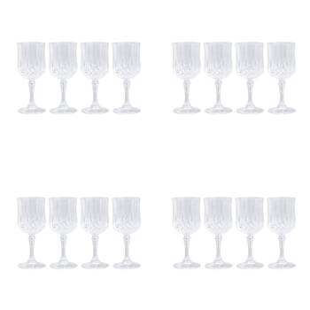 16pc Lemon & Lime Crystal Deco Plastic Reusable Wine Cup 220ml