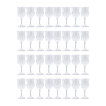 32pc Lemon & Lime Crystal Deco Plastic Reusable Wine Cup 220ml