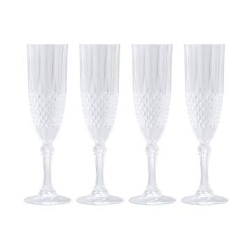 16pc Lemon & Lime Crystal Deco Plastic Reusable Champagne Flute 230ml