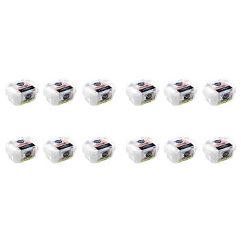 12x 3pc Lemon & Lime Reusable Lunch/Snack Container Portable Rectangular 400ml