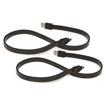 2x Tylt Syncable 30cm USB-A To Micro-USB Data Cable - Black