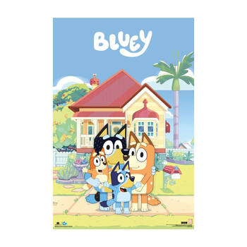 Bluey Family House Poster 91.5x61cm Kids Room Decor