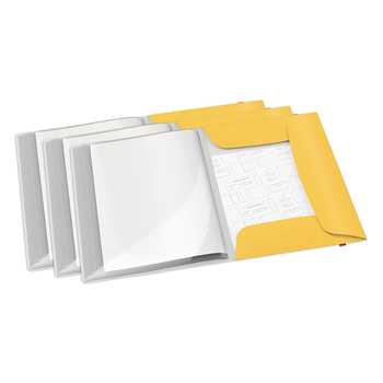 3PK Leitz Cosy 3-Flap A4 Document Folder & Display Book - Yellow