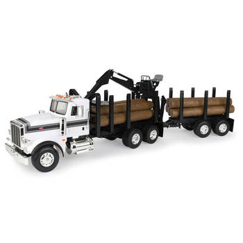 Peterbilt Big Farm 367 Logging Truck w/ Pup Trailer & Logs