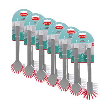 6x 2pc Boxsweden Prime Essentials Dish Brush Built in Hook for Drying Cleaning