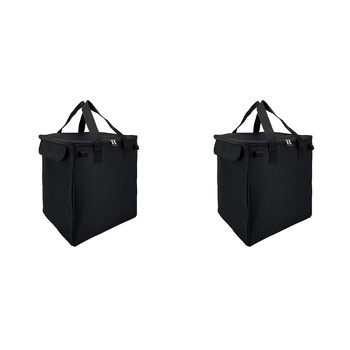 2PK Sachi Insulated 50L Shopping Cart Bag w/ Carry Handle - Black