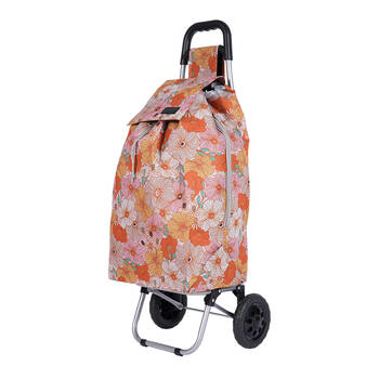 Sachi Sprint Large Everyday Grocery Wheeled Shopping Trolley 45L Retro Floral