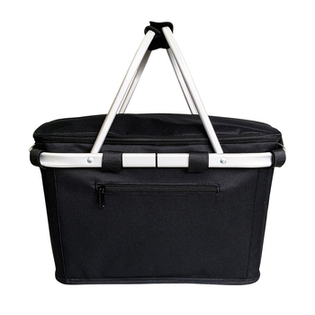 Sachi Insulated Zipped Carry Basket w/ Lid 49x27cm - Black