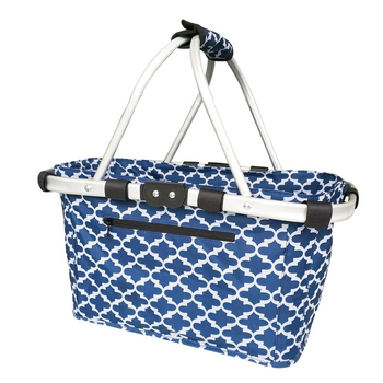 Sachi 49x27cm Two-Handle Shopping Carry Basket - Moroccan Navy