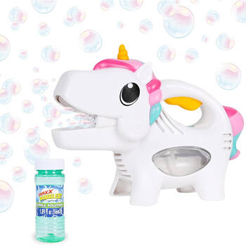 Maxx Bubbles Handheld Unicorn Bubble Blower w/ Music Kids Outdoor Toy 3y+