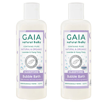 2PK Gaia Bubble Bath Sleeptime 250ml Baby/Kids 6m+