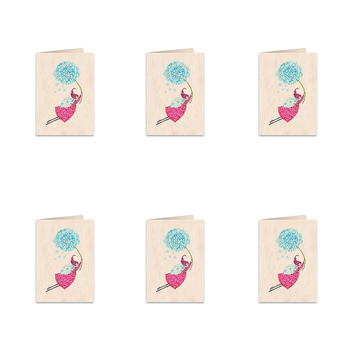 6PK Cozywood Wooden Greeting Card 11x16cm - Life is Beautiful