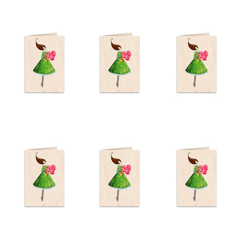 6PK Cozywood Wooden Greeting Gift Card 11x16cm - Flowers