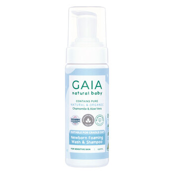 Gaia 150ml Natural Baby New Born Foaming Shampoo & Wash 0m+