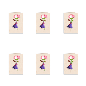 6PK Cozywood Wooden Greeting Card 11x16cm - The Hug