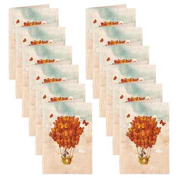 12PK Cozywood Wooden Greeting Card 11x16cm - Together in the Sky