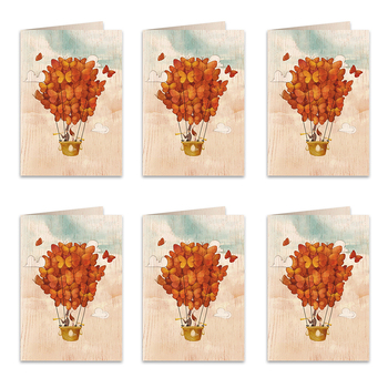 6PK Cozywood Wooden Greeting Card 11x16cm - Together in the Sky