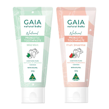 Gaia Natural Baby Mild Mint/Fruit Smoothie Probiotic Toothpaste 6m+