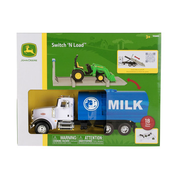 18pc John Deere 1:32 Peterbilt Semi Switch N Load Playset 3Y+