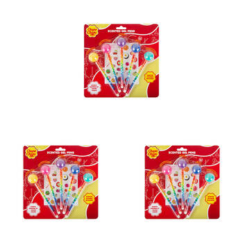 3PK Chupa Chups Colourful Candy Scented Gel Pens Kids School Supply