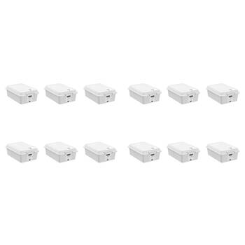 12PK Boxsweden Tote Mini Storage Stack Organiser Box 6L 36x24.5x13cm Assorted
