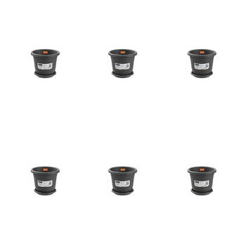 6PK Boxsweden Plastic Planter Pot 24cm w/ Saucer 24.5x24.5x20.5cm Assorted