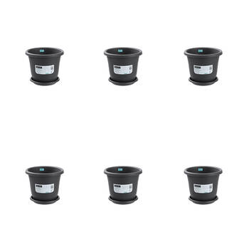 6PK Boxsweden Plastic Planter Pot 33cm w/ Saucer 33.5x33.5x28.5cm Assorted