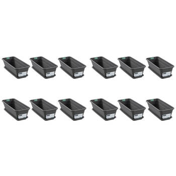 12PK Boxsweden Classic Plastic Planter Rect 44cm w/ Saucer 44x18.5x13.5cm Assorted