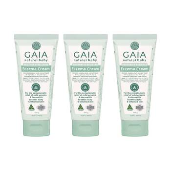 3PK GAIA Natural Baby Eczema Cream Soothe/Relieve Itchy/Irritated Kids Skin 100g