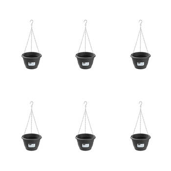 6PK Boxsweden Classic Plastic Easy Lightweight Hanging Planter 24cm Assorted 