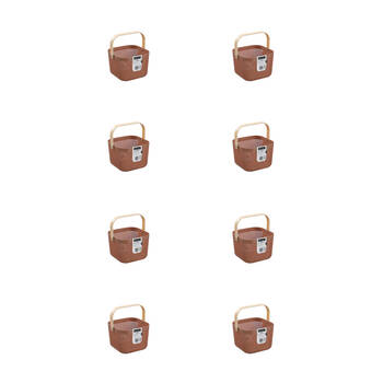 8PK Boxsweden Mesh Plastic Basket Wood Handle Medium 24.5x24.5x18cm Assorted