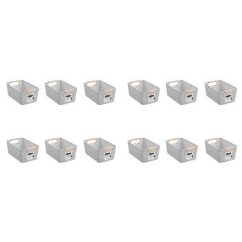 12PK Boxsweden Mesh Plastic Basket Wood Handle Medium 31x20x14cm Assorted