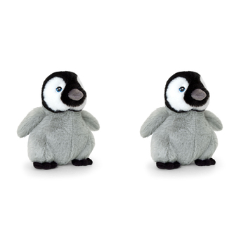 2PK Keeleco Emperor Penguin Baby Stuffed Plush Toy 18cm - Grey 3+